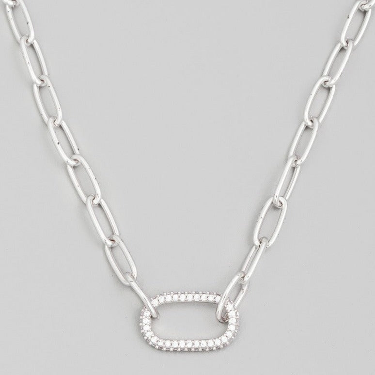 Oval Charm Link Necklace