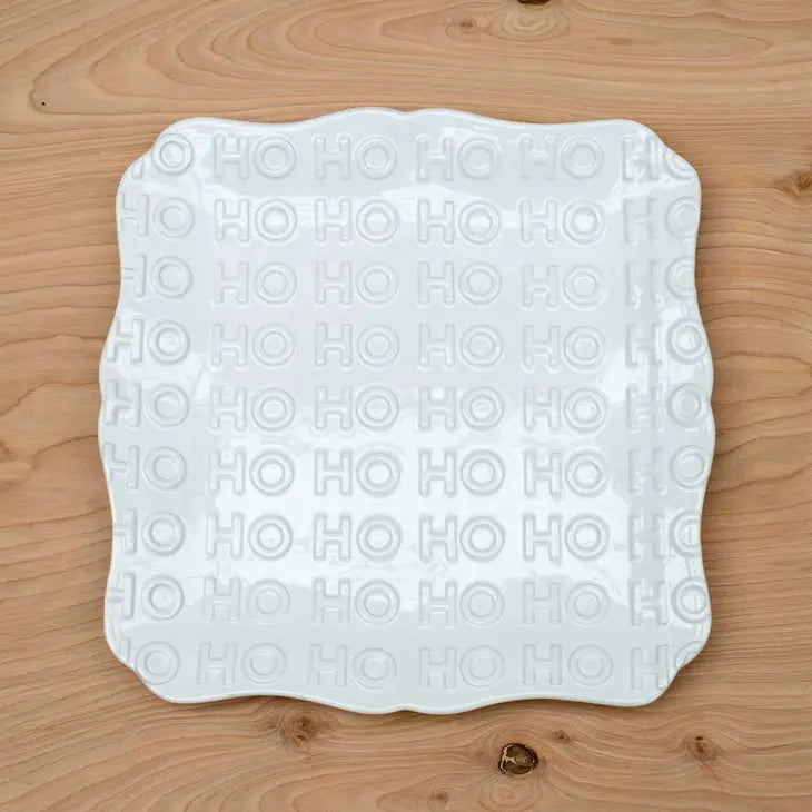Ho Ho Ho Embossed Square Platter