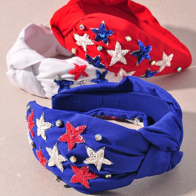 Patriotic Star Beaded Headband