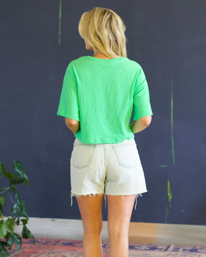 Kelly Green Cropped Tee