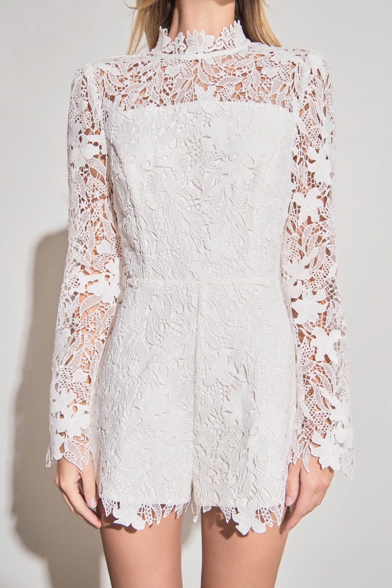 Endless Rose High Neck Lace Romper
