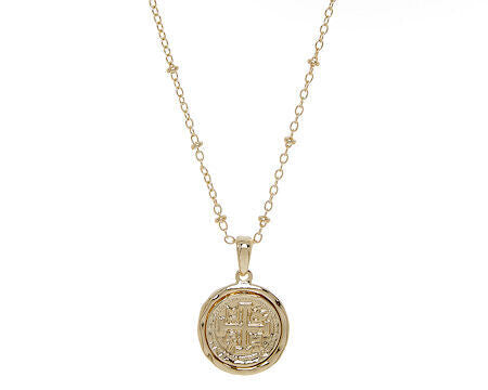 Gold Coin Ball Chain Necklace