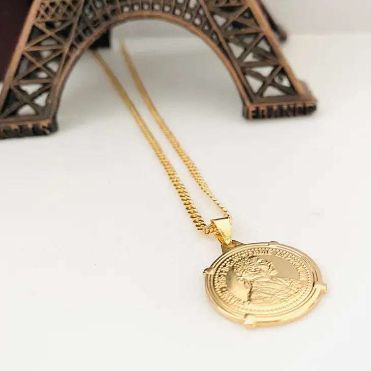 Gold Coin Layering Necklace