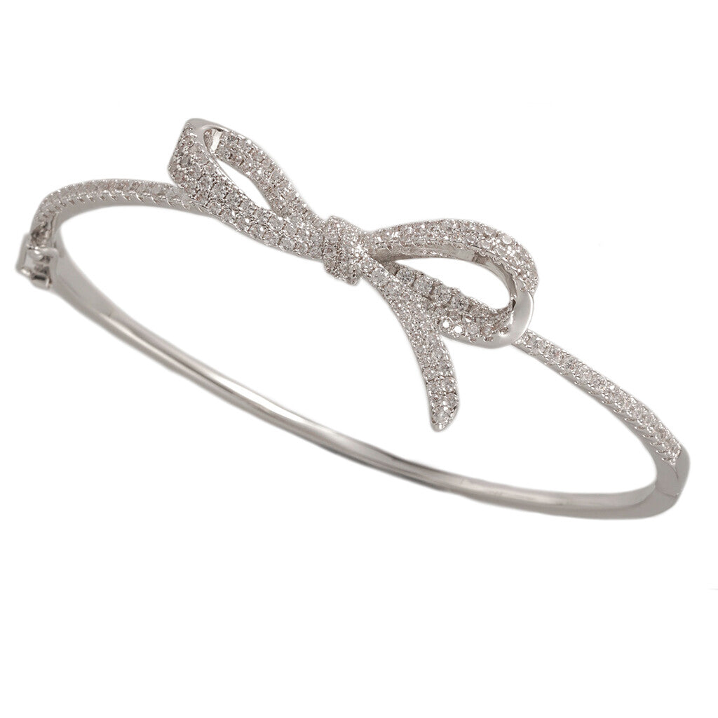 Silver CZ Bow Bracelet