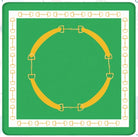 green horsebit mahjong mat with yellow accents