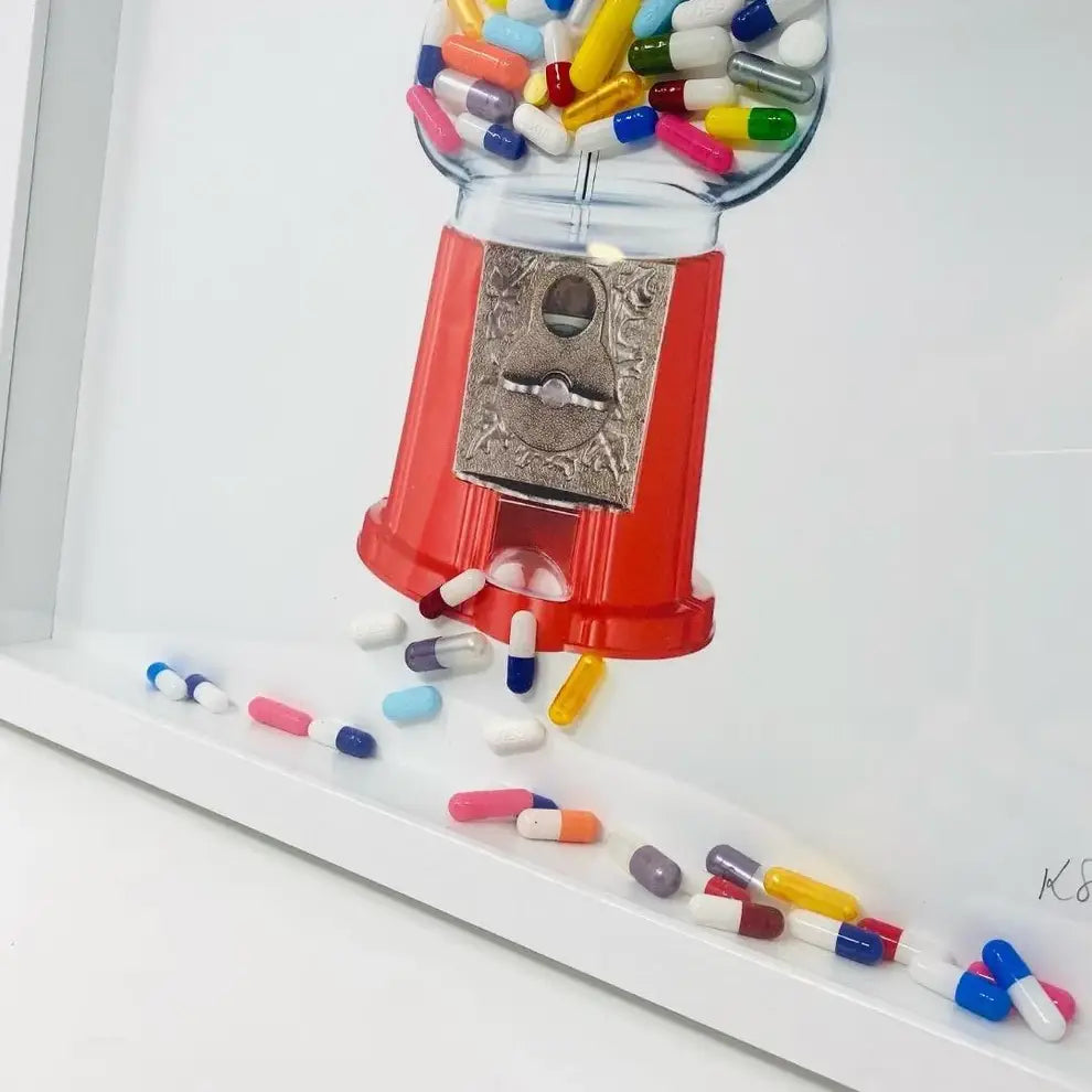 Gumball Pill Machine Wall Art