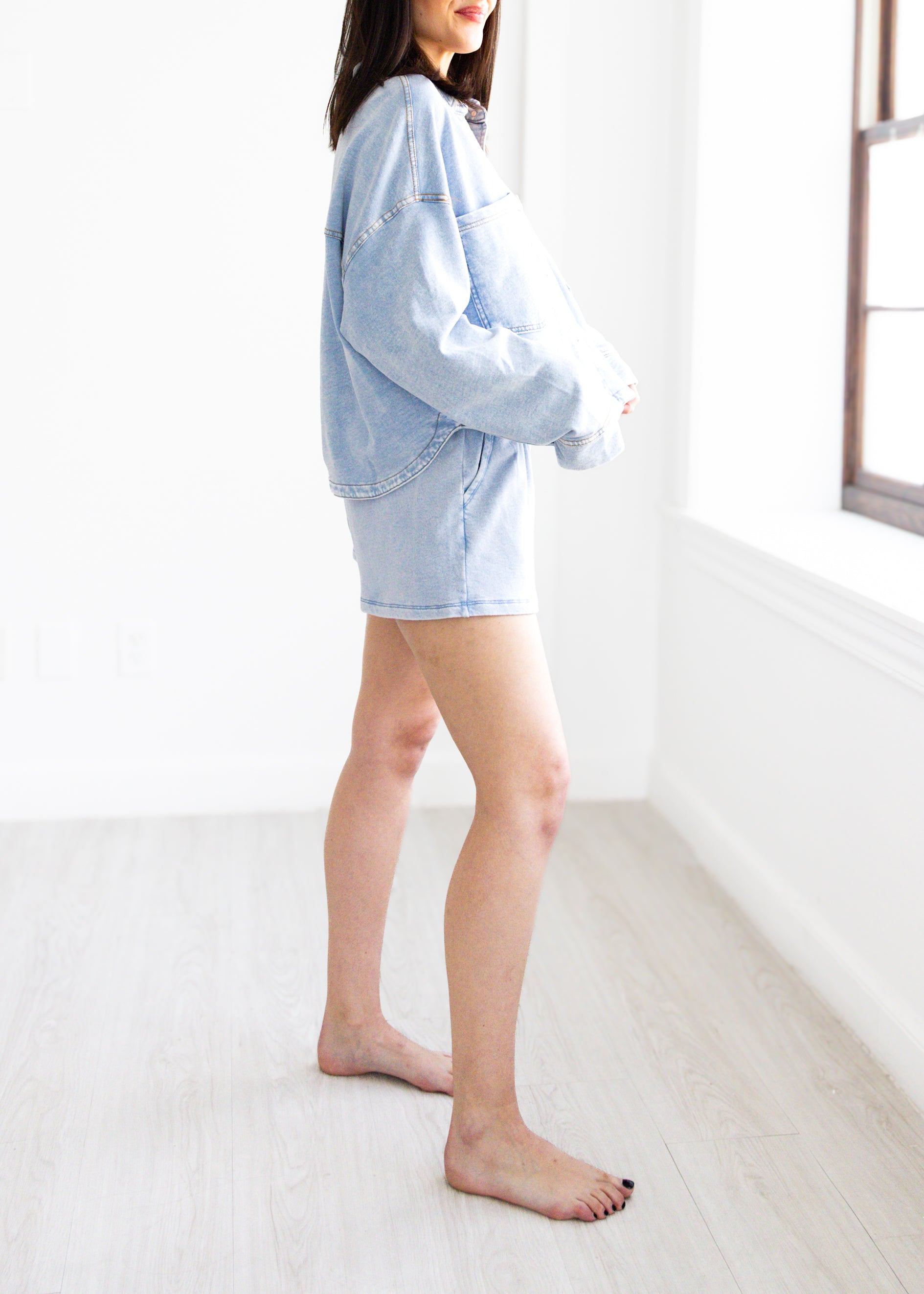 Z Supply All Day Cropped Knit Denim Jacket - Washed Indigo – MAC