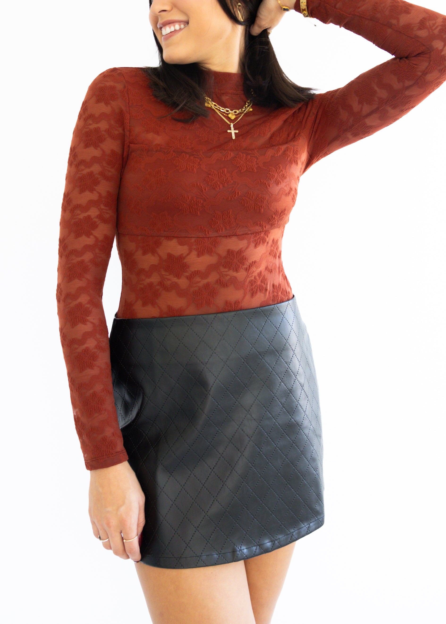 Fifth Ave Faux Leather Mini Skirt – MAC Collection