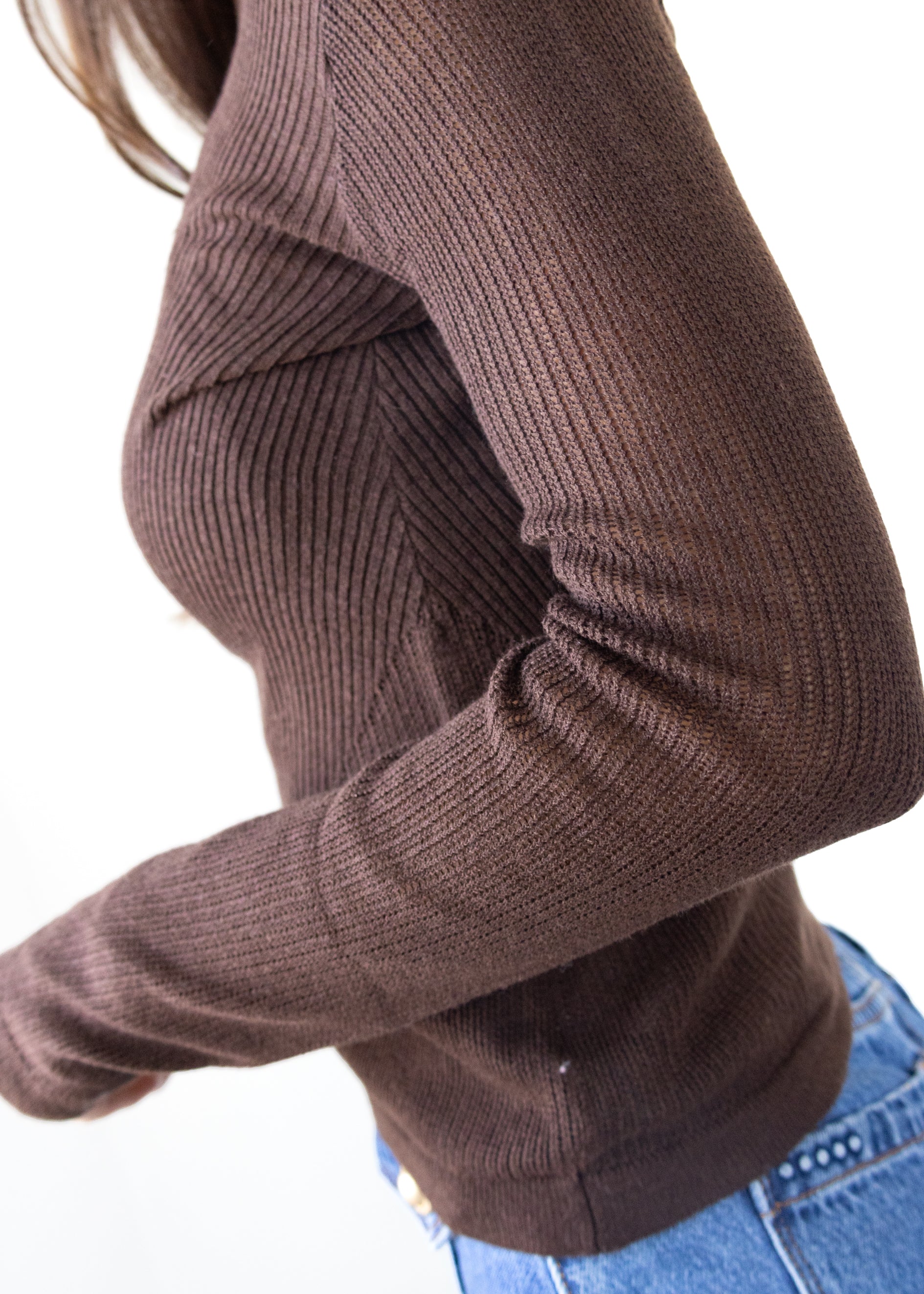 Lucy Paris Martin Knit Top Espresso - Main Image