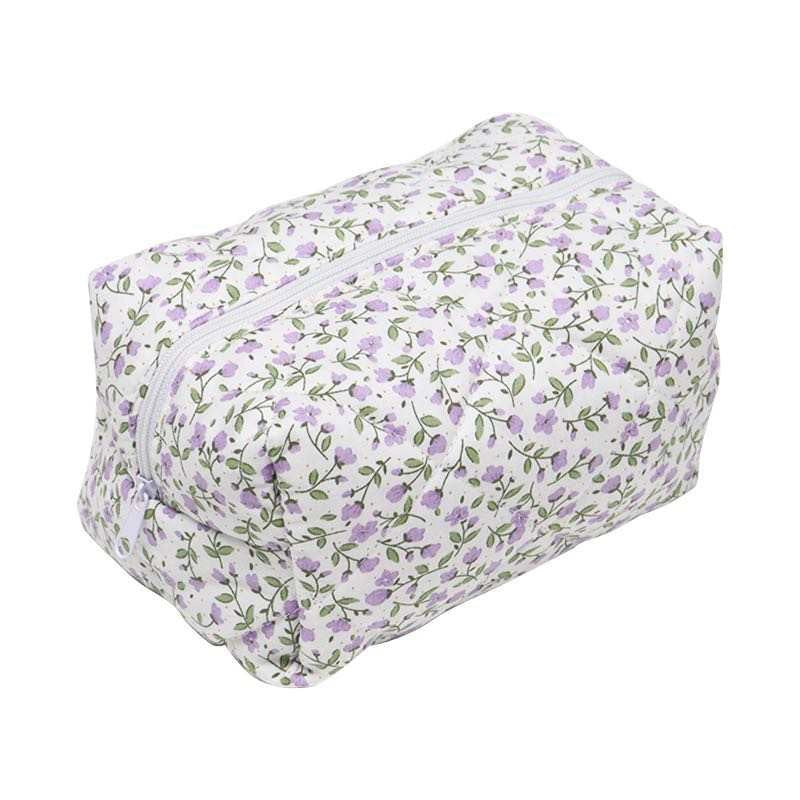 Purple Floral Cosmetic Bag