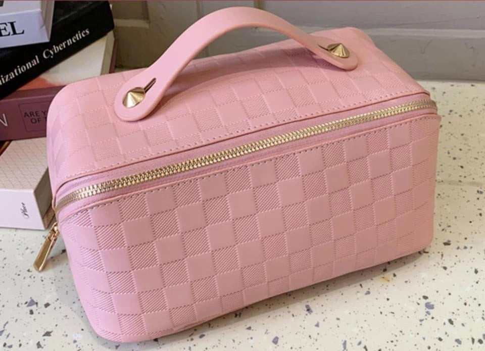 Pink Full Zip Cosmetic Bag