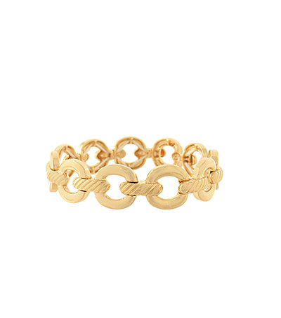 Gold chain bracelet on a white background
