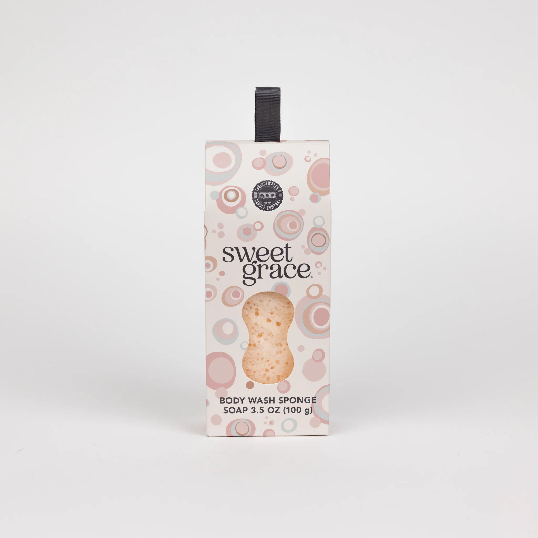 Box of Sweet Grace body wash sponge on a white background