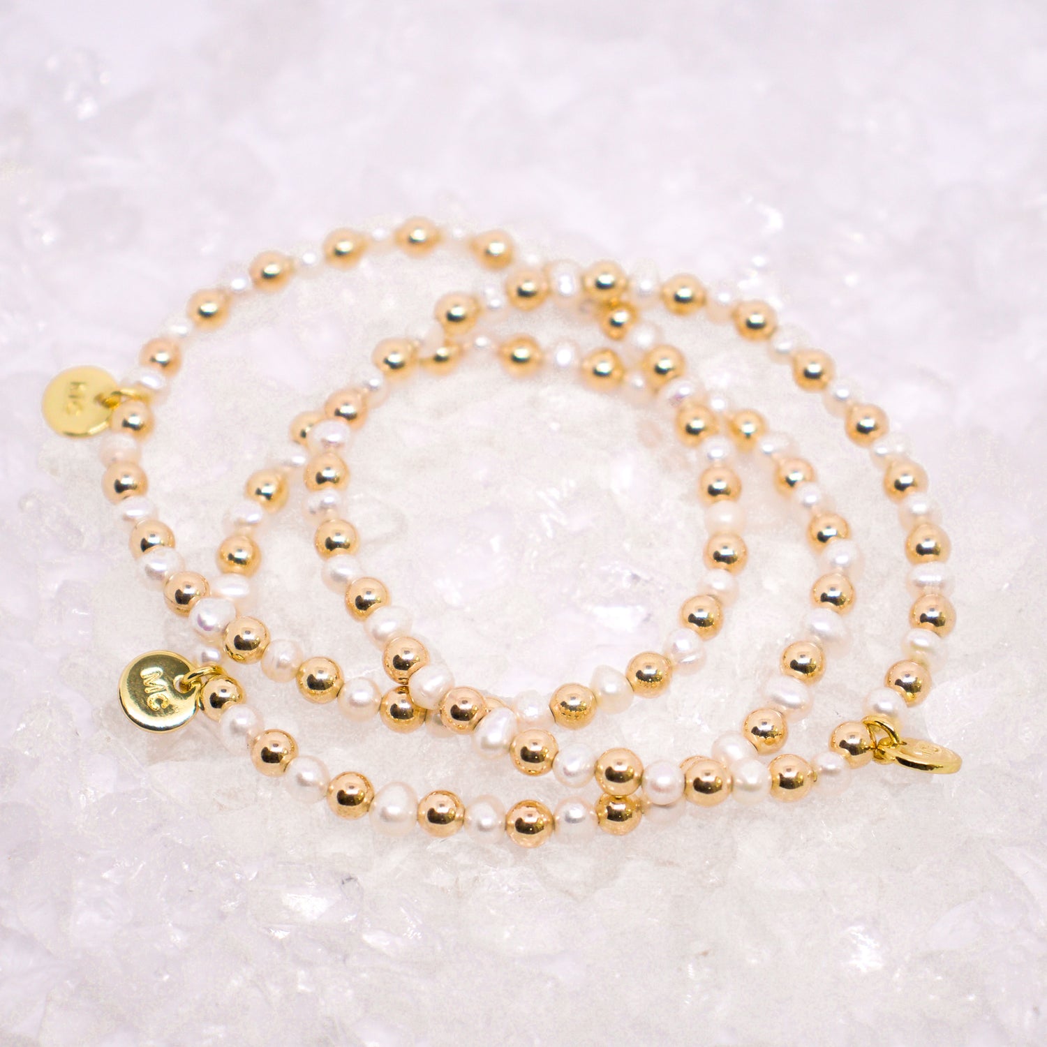 Stacked By MAC Gold Filled 4MM Pearl Bracelet