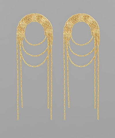 Arch Fringe Chain Earrings