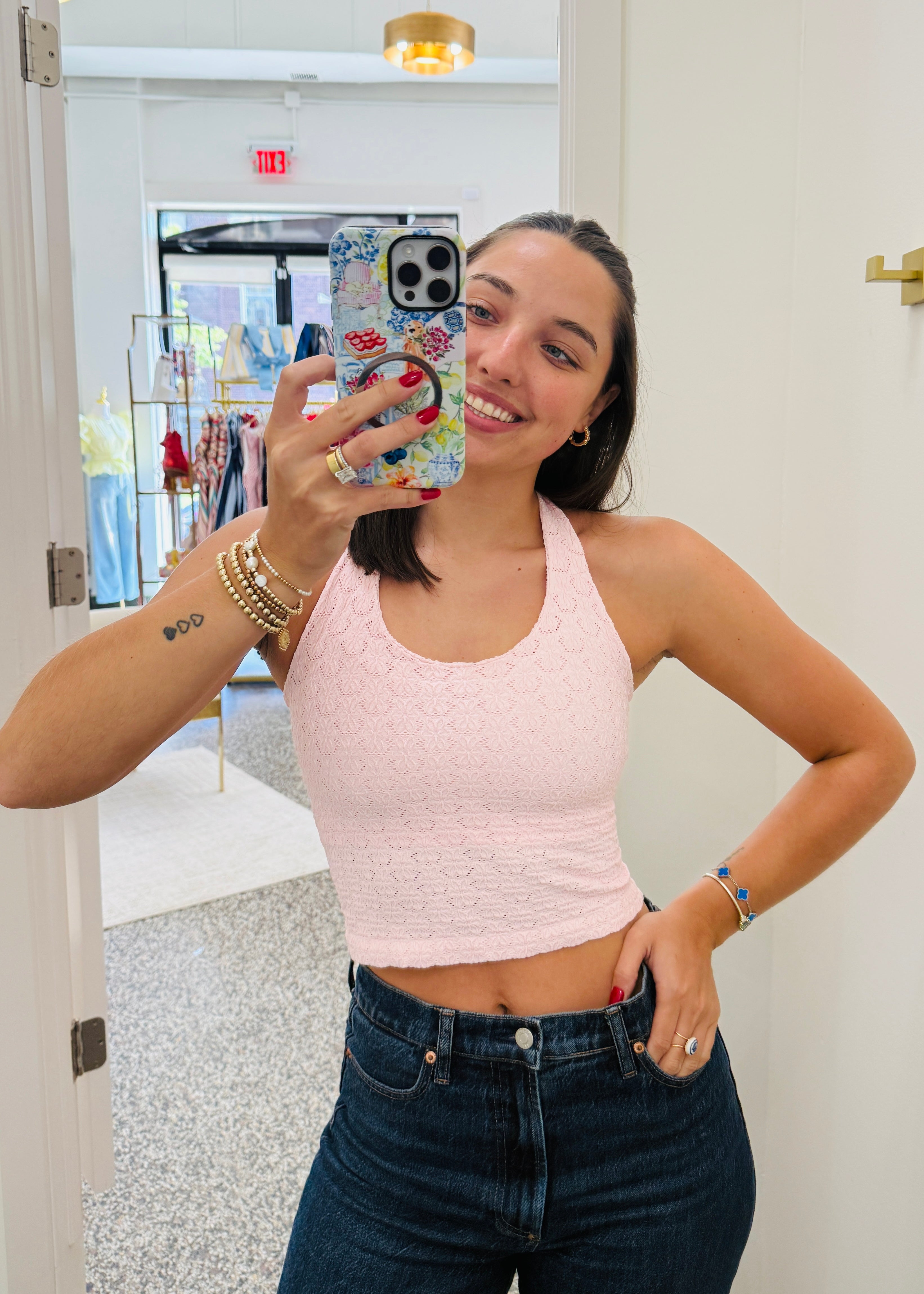 pink halter top