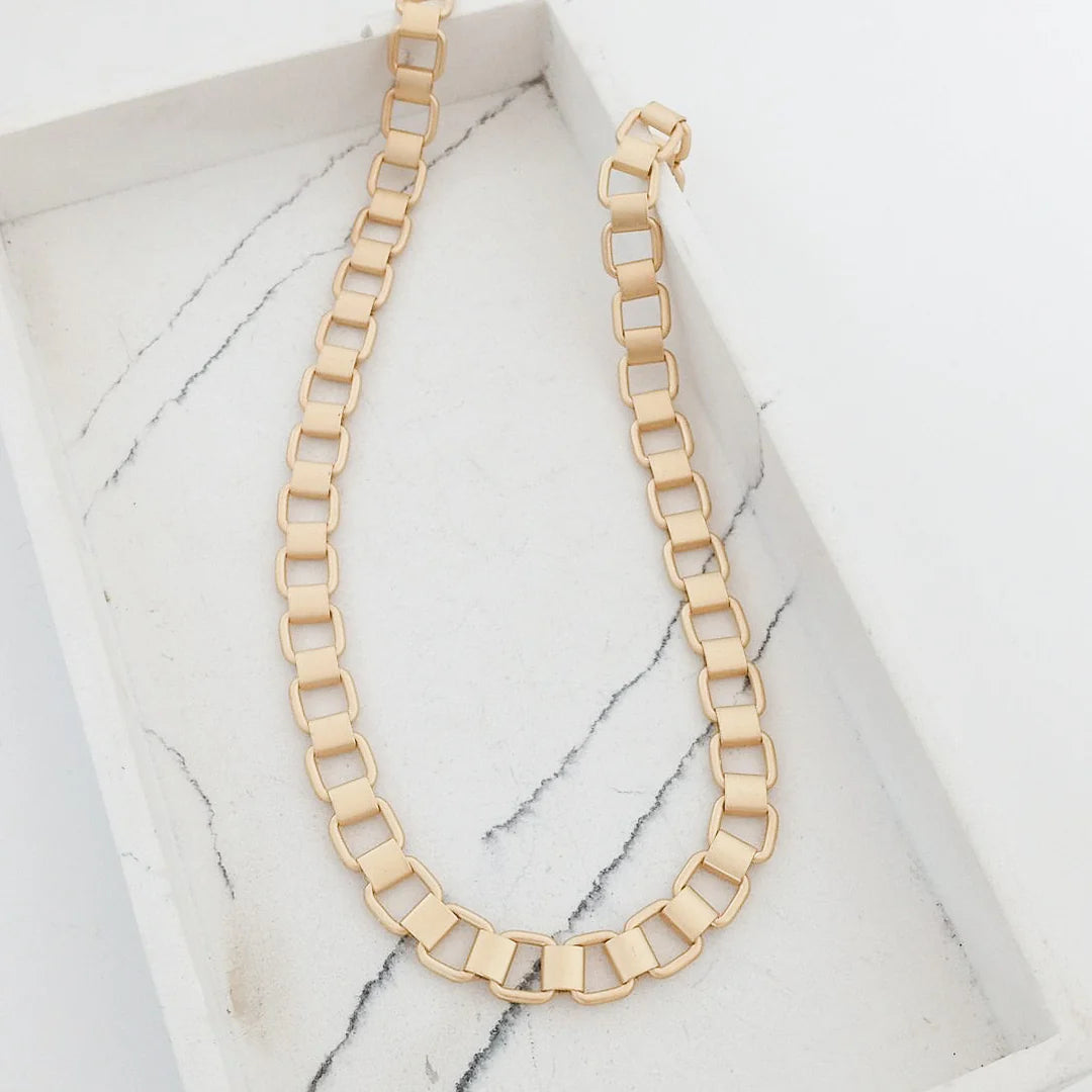 Gold Flat Square 20&quot; Chain