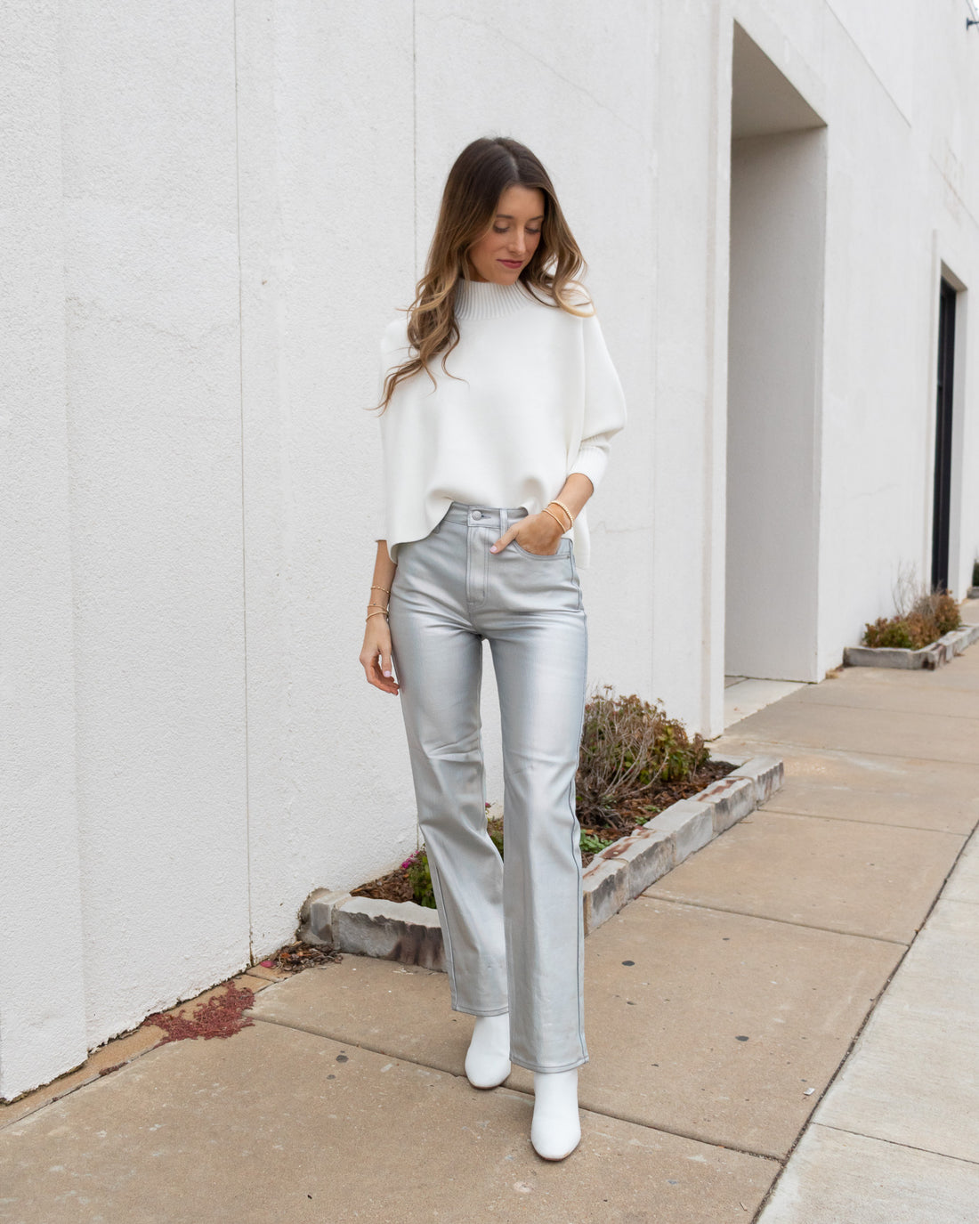 Pistola Cassie Super High Rise Straight Jeans - Coated Prism