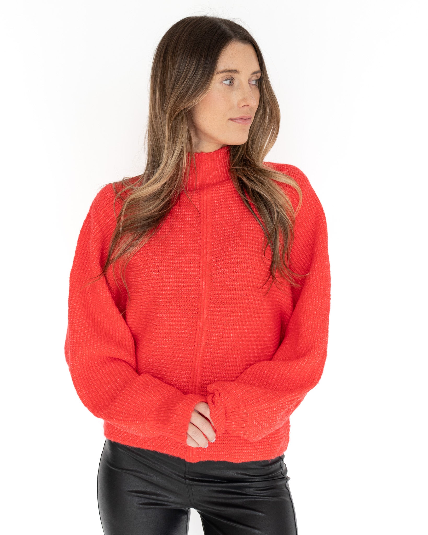 Cherry Red Knit Sweater