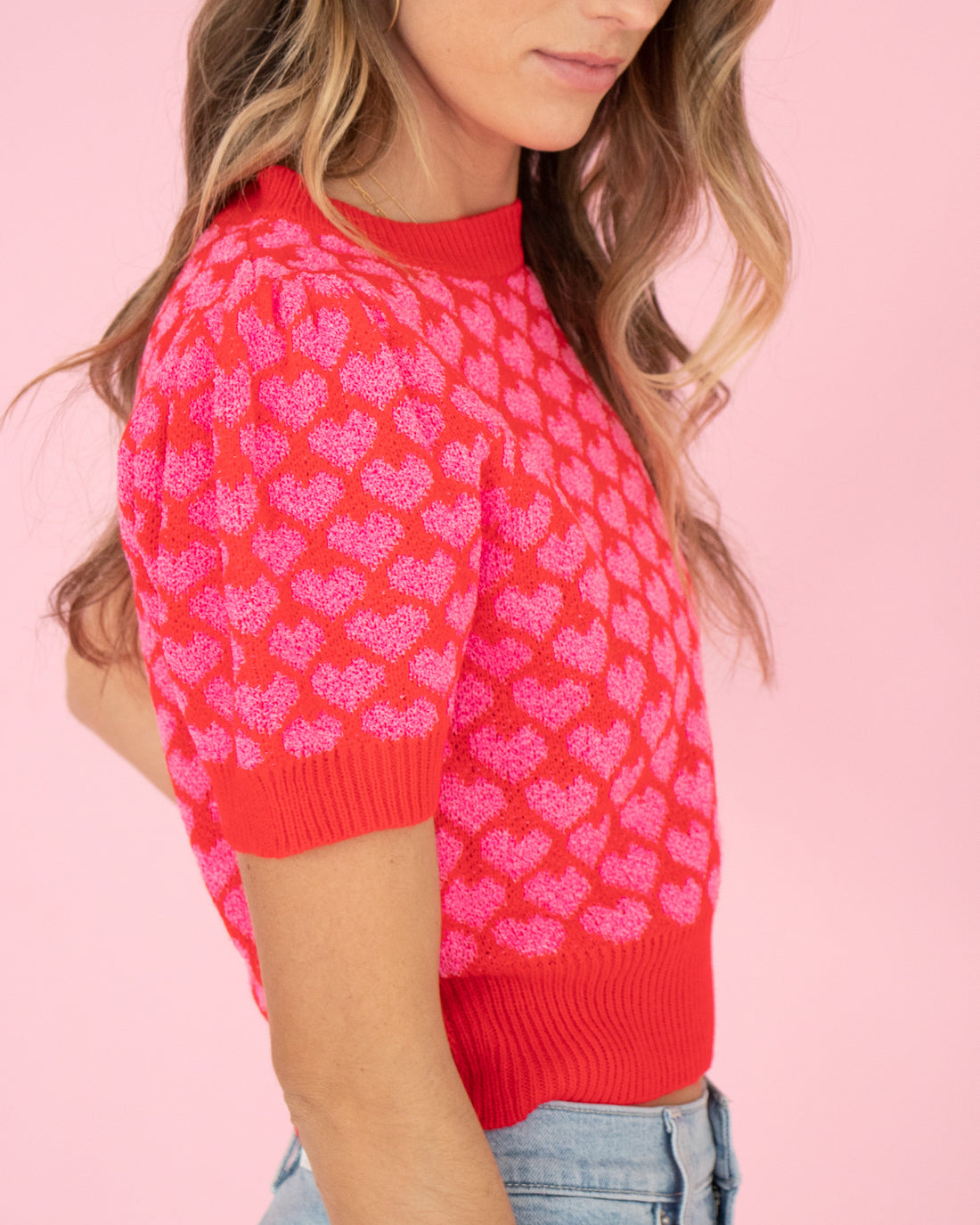 Queen Of Hearts Cap Sleeve Sweater