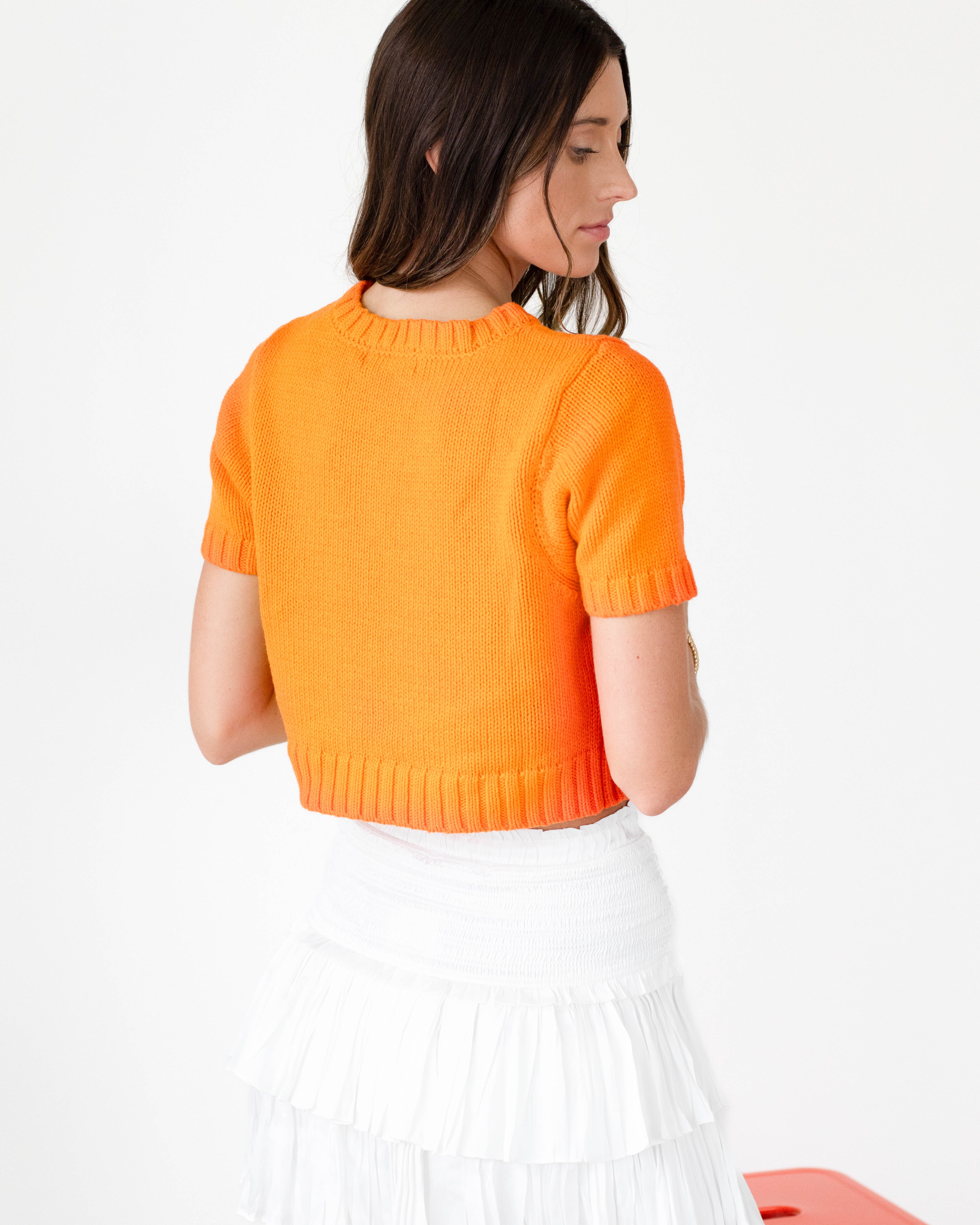 Orange cropped jumper best sale