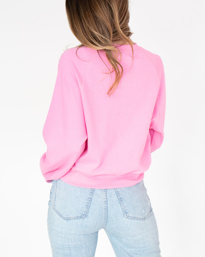 Pink Classic Ribbed Sweatshirt