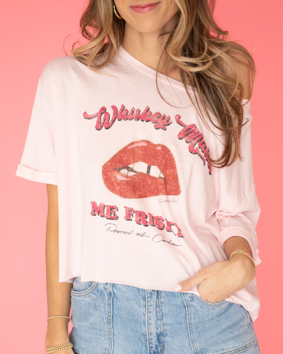Whiskey Makes Me Frisky Cropped Tee