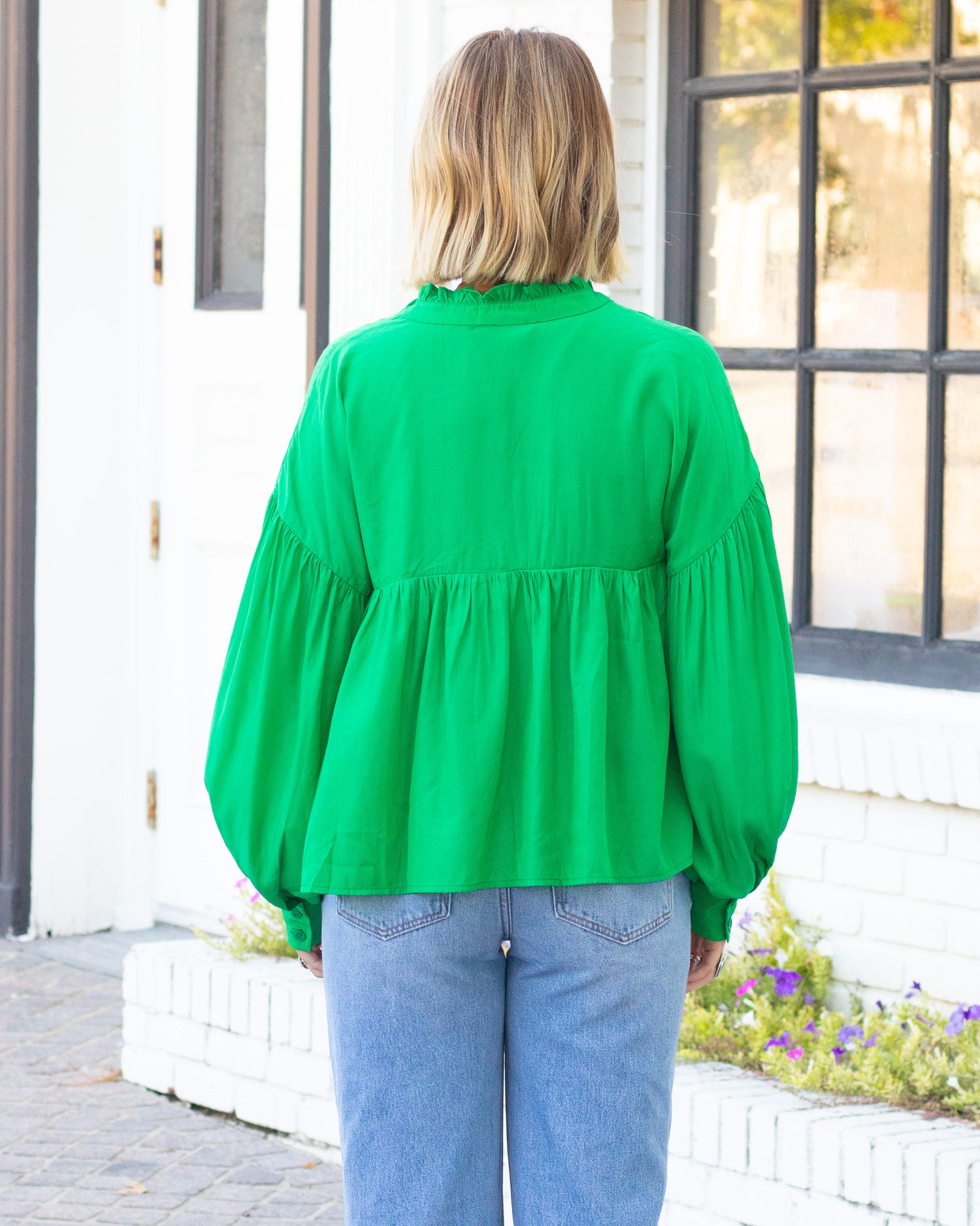 Green Long Sleeve Blouse