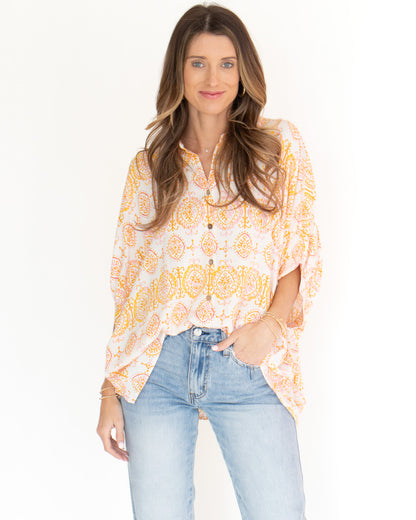 Paisley Oversized Button Down