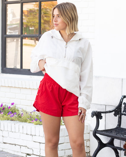 White Half Zip Pullover