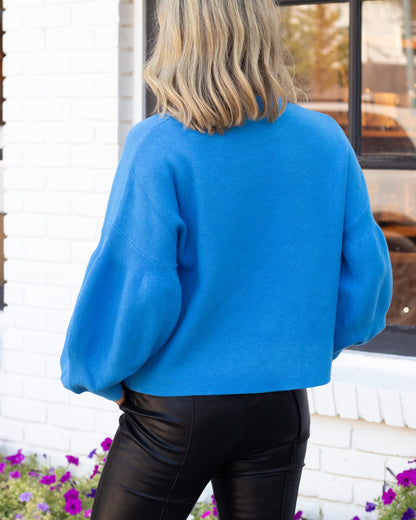 Balloon Sleeve Sweater - Royal Blue