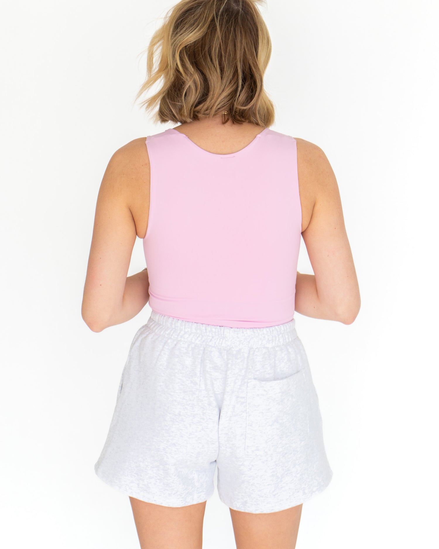 Clean Line Square Neck Top - Peony Pink