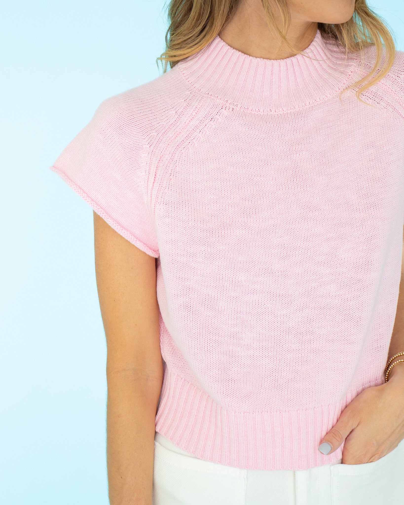 Baby Pink Mock Neck Sweater