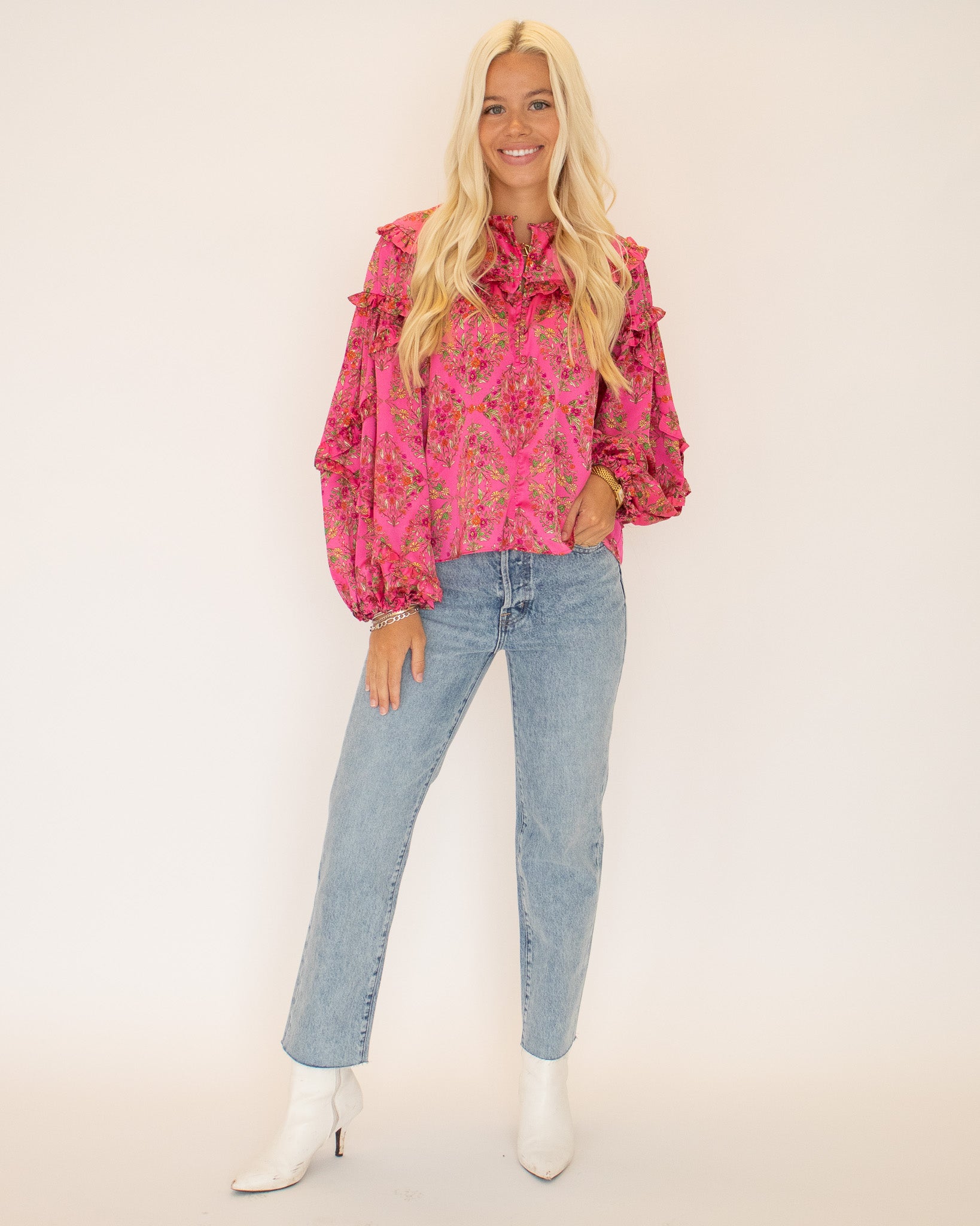 Paige Floral Ruffled Blouse