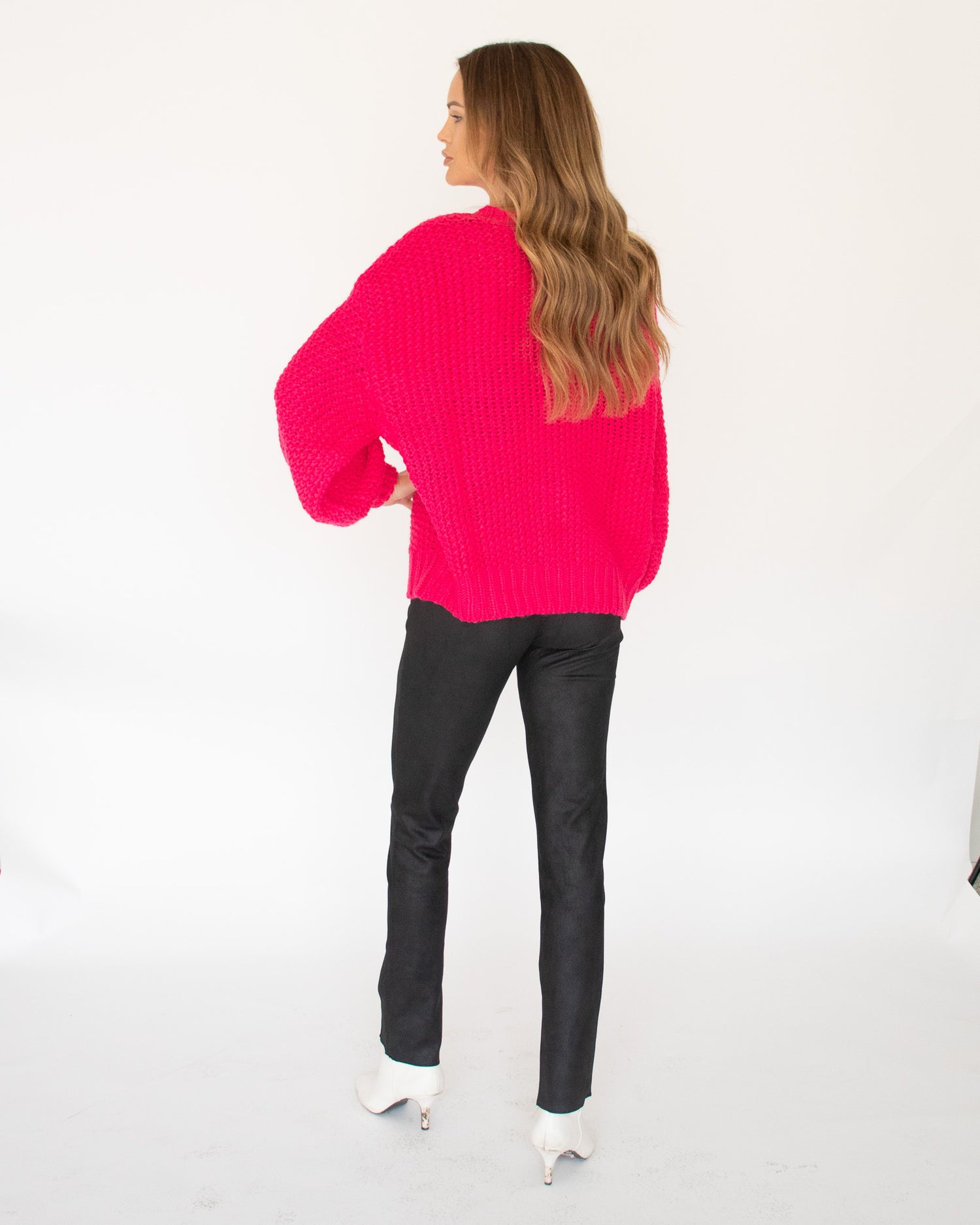 Hot Pink Chunky Knit Sweater