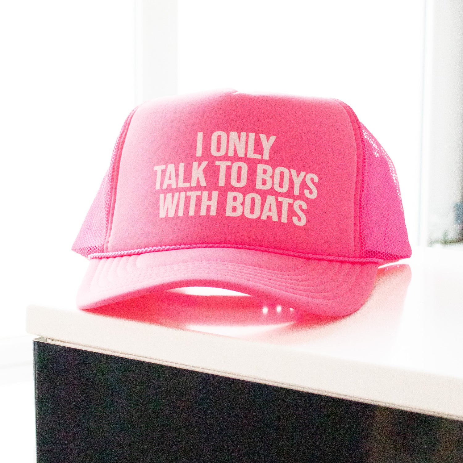 I Only Talk To Boys With Boats Trucker Hat