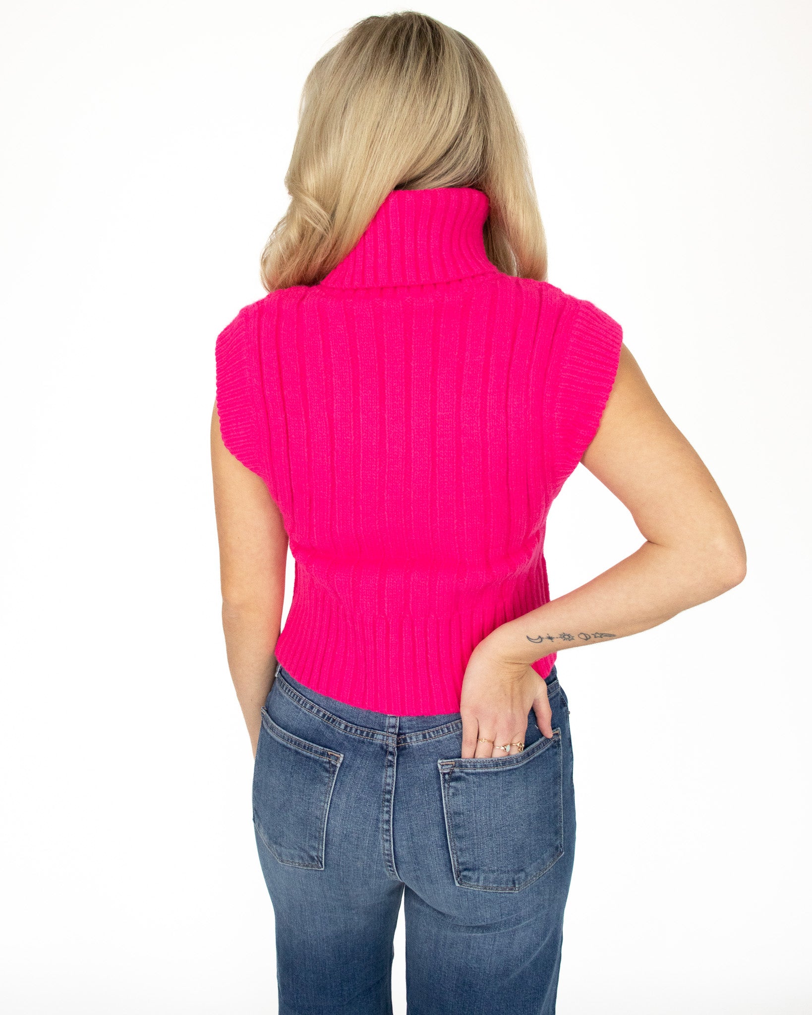 Focus Sweater Vest - Hot Pink