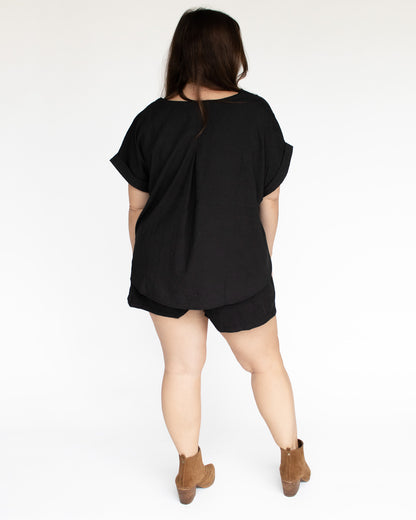 Basic Babe Black Relaxed Top
