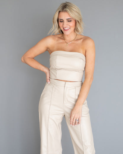Late Night Lattes Faux Leather Bustier