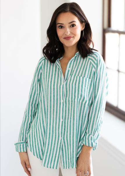 Z Supply Perfect Linen Striped Top - La Palma – MAC Collection
