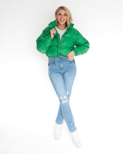 Green Cropped Puffer