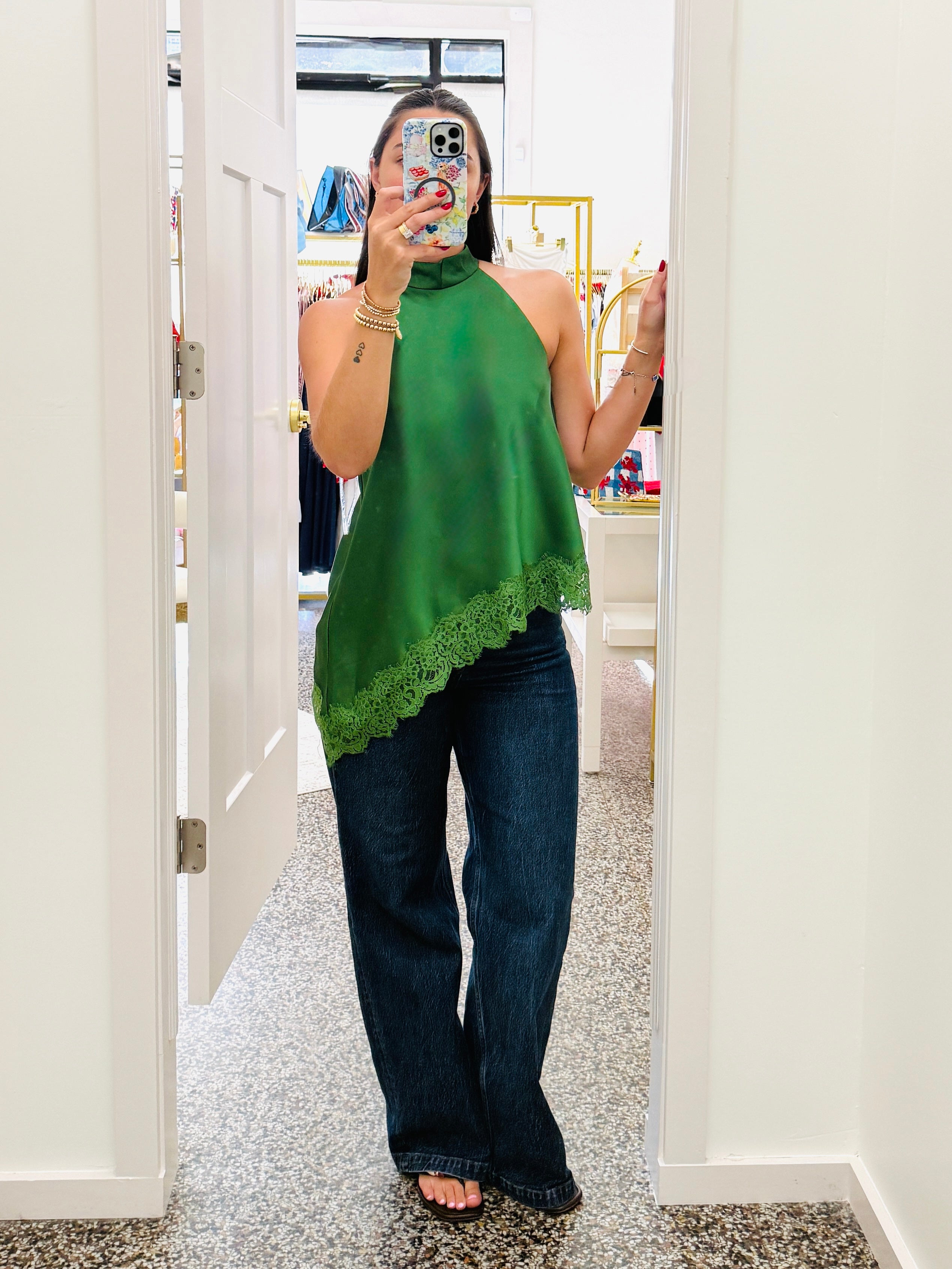 green halter top