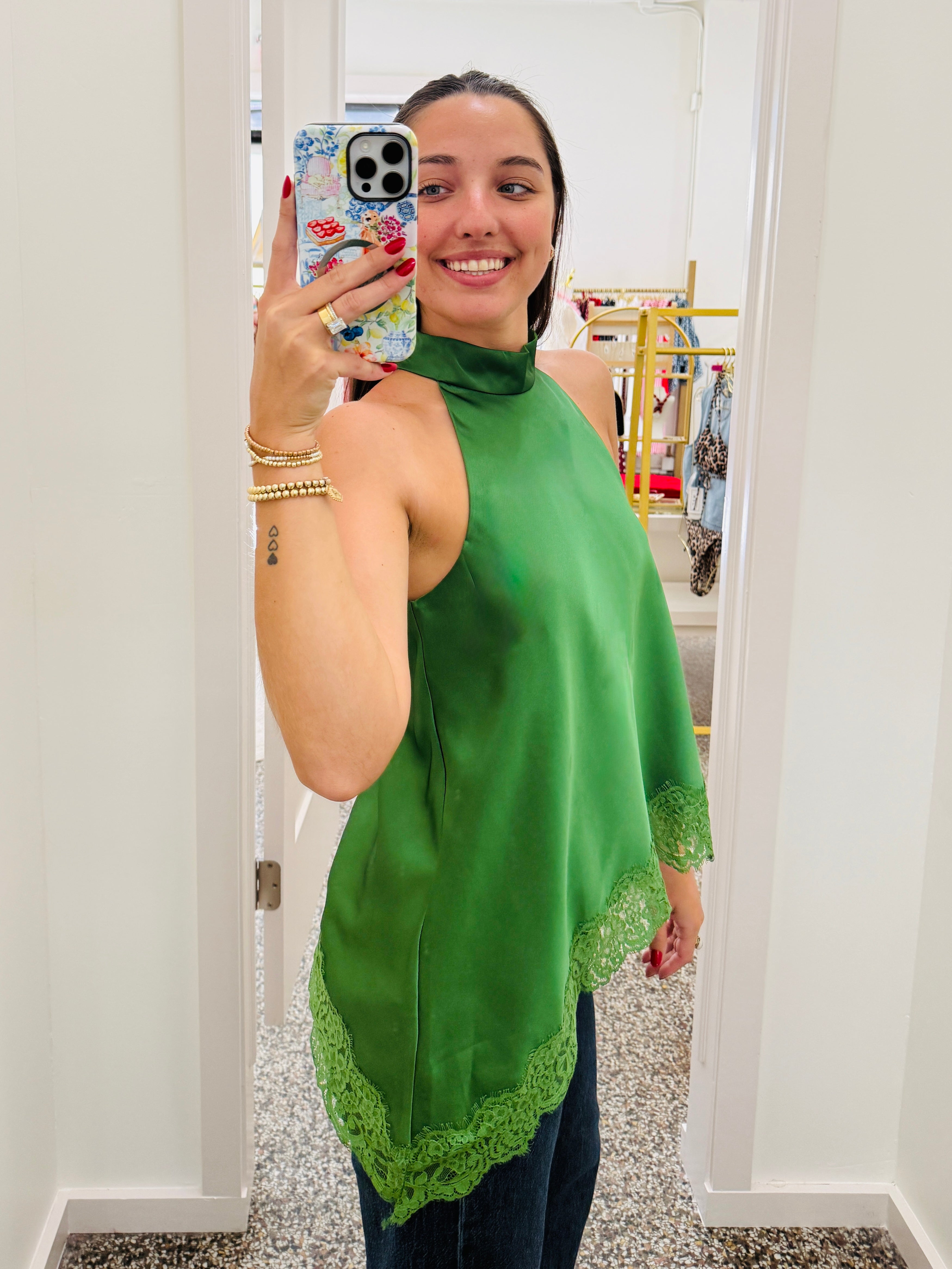 green halter top
