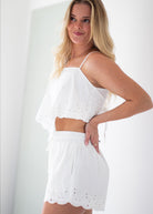 white eyelet set