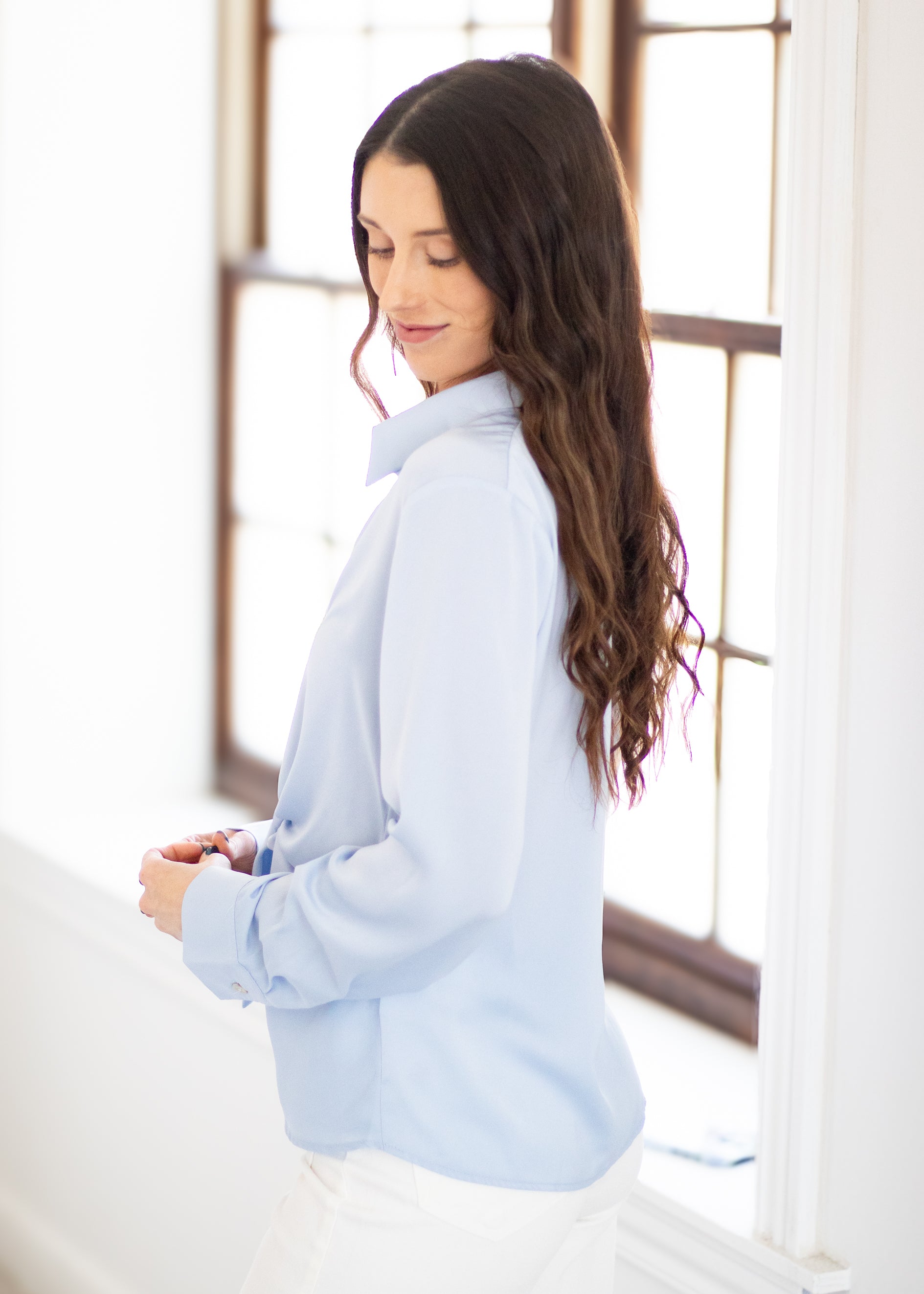 baby blue top