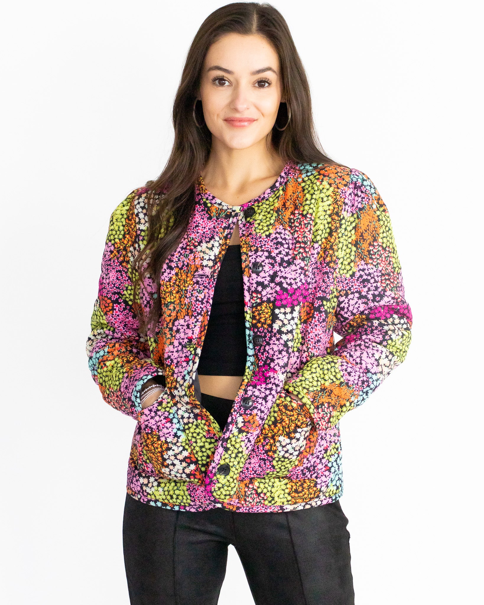 Fields of Flowers Quilted Bomber