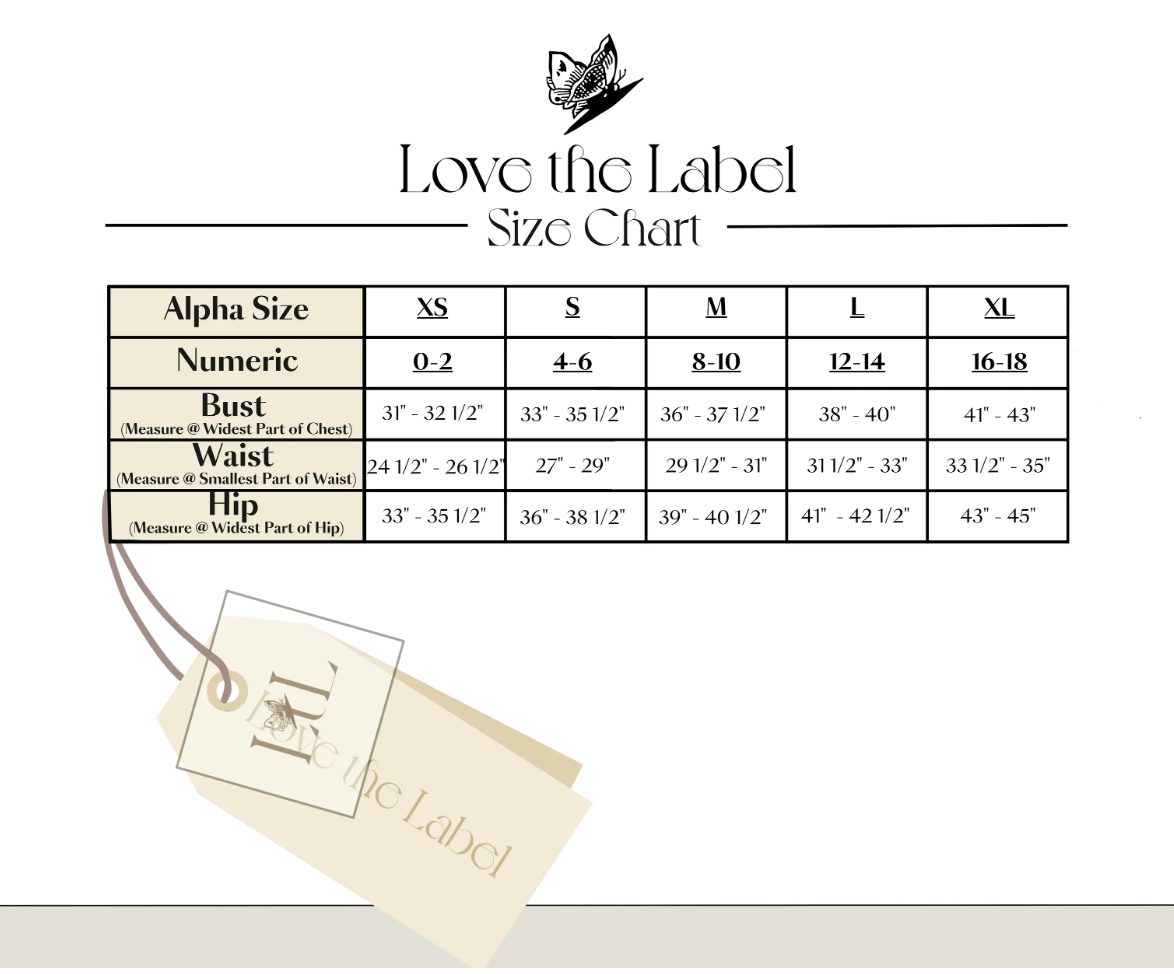Love the Label size chart with measurement details on a white background