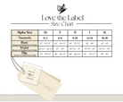 Love the Label size chart with measurement details on a white background