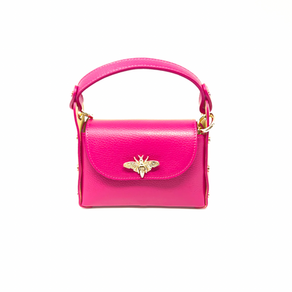 Fuschia Leather Butterfly Handbag