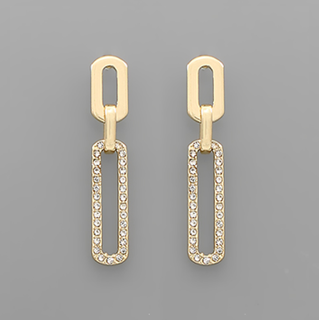 Link Chain Crystal Dangle Earring